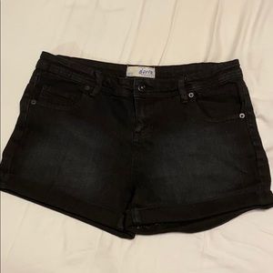 Black jean shorts